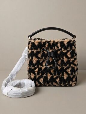 Michael Kors Black and Tan Textured Shoulder Bag